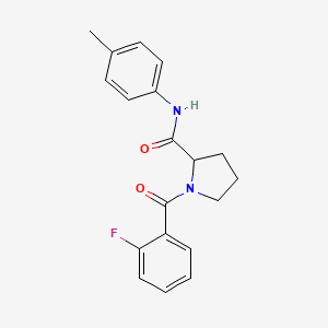 molecular formula C19H19FN2O2 B6068079 1-(2-fluorobenzoyl)-N-(4-methylphenyl)prolinamide 