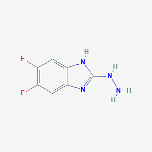 molecular formula C7H6F2N4 B060681 5,6-Difluoro-2-hydrazinyl-1H-benzo[d]imidazole CAS No. 175727-16-9
