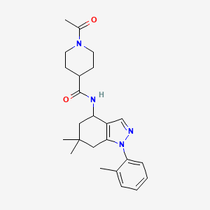 molecular formula C24H32N4O2 B6068116 1-acetyl-N-[6,6-dimethyl-1-(2-methylphenyl)-4,5,6,7-tetrahydro-1H-indazol-4-yl]-4-piperidinecarboxamide 