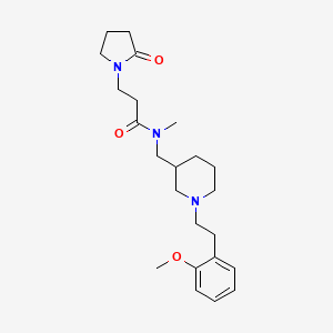 molecular formula C23H35N3O3 B6068128 N-({1-[2-(2-methoxyphenyl)ethyl]-3-piperidinyl}methyl)-N-methyl-3-(2-oxo-1-pyrrolidinyl)propanamide 