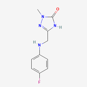molecular formula C10H11FN4O B6068148 5-{[(4-fluorophenyl)amino]methyl}-2-methyl-2,4-dihydro-3H-1,2,4-triazol-3-one 