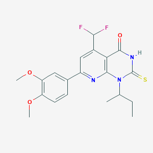 molecular formula C20H21F2N3O3S B6068155 1-sec-butyl-5-(difluoromethyl)-7-(3,4-dimethoxyphenyl)-2-mercaptopyrido[2,3-d]pyrimidin-4(1H)-one 