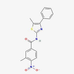 molecular formula C18H15N3O3S B6068160 3-methyl-N-(5-methyl-4-phenyl-1,3-thiazol-2-yl)-4-nitrobenzamide 