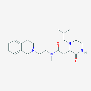 molecular formula C22H34N4O2 B6068165 N-[2-(3,4-dihydro-2(1H)-isoquinolinyl)ethyl]-2-(1-isobutyl-3-oxo-2-piperazinyl)-N-methylacetamide 