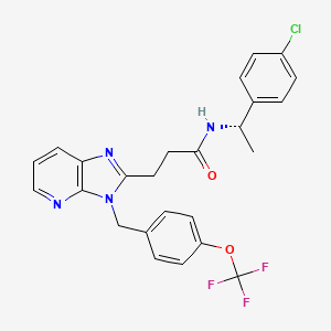 B606817 N-[(1S)-1-(4-chlorophenyl)ethyl]-3-[3-[[4-(trifluoromethoxy)phenyl]methyl]imidazo[4,5-b]pyridin-2-yl]propanamide CAS No. 1979939-16-6