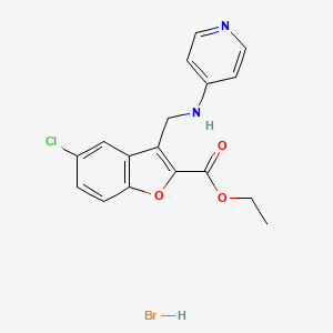 ethyl 5-chloro-3-[(4-pyridinylamino)methyl]-1-benzofuran-2-carboxylate hydrobromide