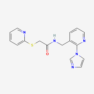 molecular formula C16H15N5OS B6068196 N-{[2-(1H-imidazol-1-yl)-3-pyridinyl]methyl}-2-(2-pyridinylthio)acetamide 