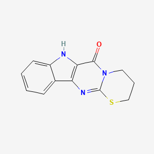 molecular formula C13H11N3OS B6068208 3,4-dihydro-2H-[1,3]thiazino[3',2':1,2]pyrimido[5,4-b]indol-6(7H)-one 