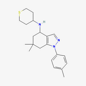 6,6-dimethyl-1-(4-methylphenyl)-N-(tetrahydro-2H-thiopyran-4-yl)-4,5,6,7-tetrahydro-1H-indazol-4-amine