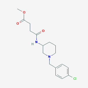 molecular formula C17H23ClN2O3 B6068246 methyl 4-{[1-(4-chlorobenzyl)-3-piperidinyl]amino}-4-oxobutanoate 