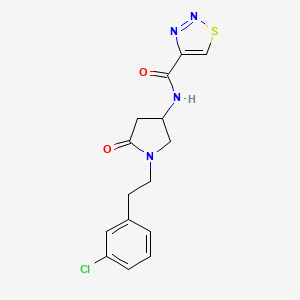 molecular formula C15H15ClN4O2S B6068257 N-{1-[2-(3-chlorophenyl)ethyl]-5-oxo-3-pyrrolidinyl}-1,2,3-thiadiazole-4-carboxamide 