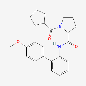 molecular formula C24H28N2O3 B6068271 1-(cyclopentylcarbonyl)-N-(4'-methoxy-2-biphenylyl)prolinamide 