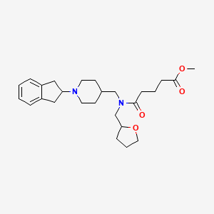 molecular formula C26H38N2O4 B6068275 methyl 5-[{[1-(2,3-dihydro-1H-inden-2-yl)-4-piperidinyl]methyl}(tetrahydro-2-furanylmethyl)amino]-5-oxopentanoate 