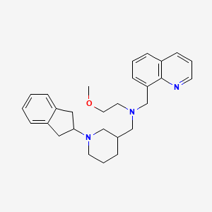 molecular formula C28H35N3O B6068282 N-{[1-(2,3-dihydro-1H-inden-2-yl)-3-piperidinyl]methyl}-2-methoxy-N-(8-quinolinylmethyl)ethanamine 
