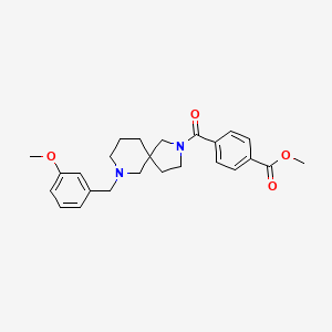 molecular formula C25H30N2O4 B6068285 methyl 4-{[7-(3-methoxybenzyl)-2,7-diazaspiro[4.5]dec-2-yl]carbonyl}benzoate 