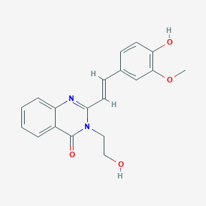 molecular formula C19H18N2O4 B6068310 3-(2-hydroxyethyl)-2-[2-(4-hydroxy-3-methoxyphenyl)vinyl]-4(3H)-quinazolinone 