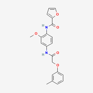molecular formula C21H20N2O5 B6068330 N-(2-methoxy-4-{[(3-methylphenoxy)acetyl]amino}phenyl)-2-furamide 