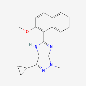 molecular formula C19H18N4O B6068332 3-cyclopropyl-5-(2-methoxy-1-naphthyl)-1-methyl-1,4-dihydroimidazo[4,5-c]pyrazole 