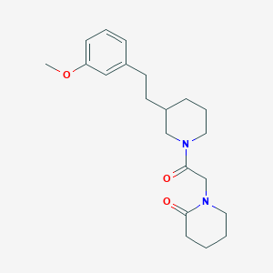 molecular formula C21H30N2O3 B6068360 1-(2-{3-[2-(3-methoxyphenyl)ethyl]-1-piperidinyl}-2-oxoethyl)-2-piperidinone 