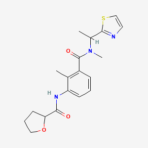 molecular formula C19H23N3O3S B6068381 N-[2-methyl-3-({methyl[1-(1,3-thiazol-2-yl)ethyl]amino}carbonyl)phenyl]tetrahydro-2-furancarboxamide 