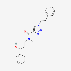 molecular formula C21H24N4O2 B6068396 N-(3-hydroxy-3-phenylpropyl)-N-methyl-1-(2-phenylethyl)-1H-1,2,3-triazole-4-carboxamide 