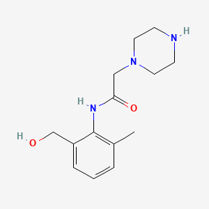 molecular formula C14H21N3O2 B606841 1-Piperazineacetamide, N-(2-(hydroxymethyl)-6-methylphenyl)- CAS No. 172430-50-1