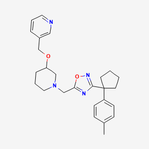 3-({[1-({3-[1-(4-methylphenyl)cyclopentyl]-1,2,4-oxadiazol-5-yl}methyl)-3-piperidinyl]oxy}methyl)pyridine