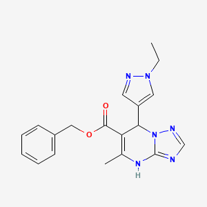 molecular formula C19H20N6O2 B6068420 benzyl 7-(1-ethyl-1H-pyrazol-4-yl)-5-methyl-4,7-dihydro[1,2,4]triazolo[1,5-a]pyrimidine-6-carboxylate 