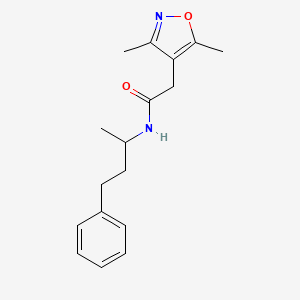 molecular formula C17H22N2O2 B6068437 2-(3,5-dimethyl-4-isoxazolyl)-N-(1-methyl-3-phenylpropyl)acetamide 