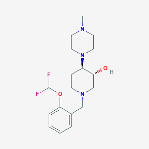 molecular formula C18H27F2N3O2 B6068446 (3R*,4R*)-1-[2-(difluoromethoxy)benzyl]-4-(4-methyl-1-piperazinyl)-3-piperidinol 