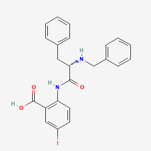 molecular formula C23H21IN2O3 B606845 (S)-2-(2-(Benzylamino)-3-phenylpropanamido)-5-iodobenzoic acid CAS No. 1594094-64-0