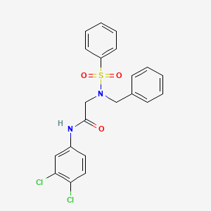 molecular formula C21H18Cl2N2O3S B6068459 N~2~-benzyl-N~1~-(3,4-dichlorophenyl)-N~2~-(phenylsulfonyl)glycinamide 