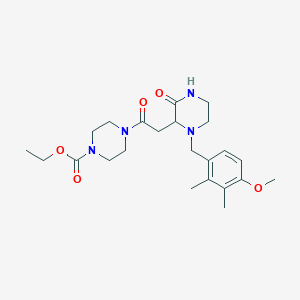 molecular formula C23H34N4O5 B6068469 ethyl 4-{[1-(4-methoxy-2,3-dimethylbenzyl)-3-oxo-2-piperazinyl]acetyl}-1-piperazinecarboxylate 
