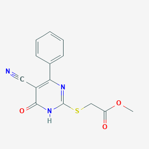 molecular formula C14H11N3O3S B6068483 methyl [(5-cyano-6-oxo-4-phenyl-1,6-dihydro-2-pyrimidinyl)thio]acetate 