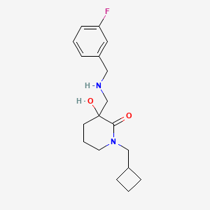 molecular formula C18H25FN2O2 B6068497 1-(cyclobutylmethyl)-3-{[(3-fluorobenzyl)amino]methyl}-3-hydroxy-2-piperidinone 