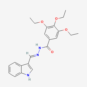 molecular formula C22H25N3O4 B6068504 3,4,5-triethoxy-N'-(1H-indol-3-ylmethylene)benzohydrazide 