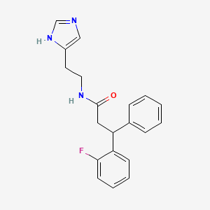 3-(2-fluorophenyl)-N-[2-(1H-imidazol-4-yl)ethyl]-3-phenylpropanamide