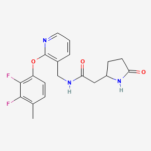 molecular formula C19H19F2N3O3 B6068531 N-{[2-(2,3-difluoro-4-methylphenoxy)-3-pyridinyl]methyl}-2-(5-oxo-2-pyrrolidinyl)acetamide 