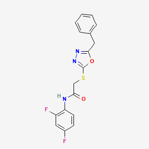 molecular formula C17H13F2N3O2S B6068556 2-[(5-benzyl-1,3,4-oxadiazol-2-yl)thio]-N-(2,4-difluorophenyl)acetamide 