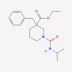 molecular formula C19H28N2O3 B6068581 ethyl 3-benzyl-1-[(isopropylamino)carbonyl]-3-piperidinecarboxylate 