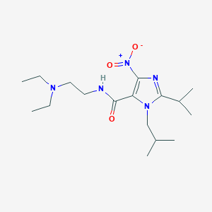 molecular formula C17H31N5O3 B6068585 N-[2-(diethylamino)ethyl]-1-isobutyl-2-isopropyl-4-nitro-1H-imidazole-5-carboxamide 