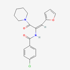 molecular formula C19H19ClN2O3 B6068615 4-chloro-N-[2-(2-furyl)-1-(1-piperidinylcarbonyl)vinyl]benzamide 