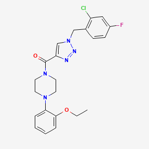 molecular formula C22H23ClFN5O2 B6068617 1-{[1-(2-chloro-4-fluorobenzyl)-1H-1,2,3-triazol-4-yl]carbonyl}-4-(2-ethoxyphenyl)piperazine 