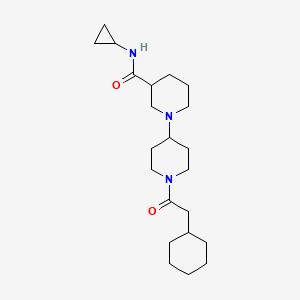 molecular formula C22H37N3O2 B6068626 1'-(cyclohexylacetyl)-N-cyclopropyl-1,4'-bipiperidine-3-carboxamide 