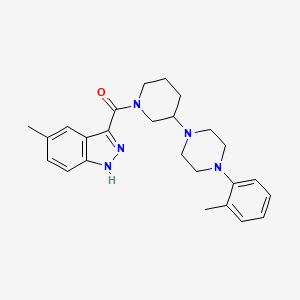 molecular formula C25H31N5O B6068636 5-methyl-3-({3-[4-(2-methylphenyl)-1-piperazinyl]-1-piperidinyl}carbonyl)-1H-indazole 