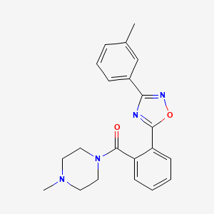 molecular formula C21H22N4O2 B6068656 1-methyl-4-{2-[3-(3-methylphenyl)-1,2,4-oxadiazol-5-yl]benzoyl}piperazine 