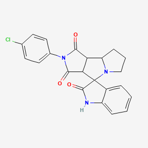 molecular formula C22H18ClN3O3 B6068660 2'-(4-chlorophenyl)-3a',6',7',8',8a',8b'-hexahydro-1'H-spiro[indole-3,4'-pyrrolo[3,4-a]pyrrolizine]-1',2,3'(1H,2'H)-trione 