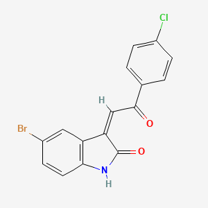 molecular formula C16H9BrClNO2 B6068671 5-bromo-3-[2-(4-chlorophenyl)-2-oxoethylidene]-1,3-dihydro-2H-indol-2-one 