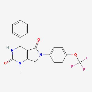 molecular formula C20H16F3N3O3 B6068698 1-methyl-4-phenyl-6-[4-(trifluoromethoxy)phenyl]-3,4,6,7-tetrahydro-1H-pyrrolo[3,4-d]pyrimidine-2,5-dione 