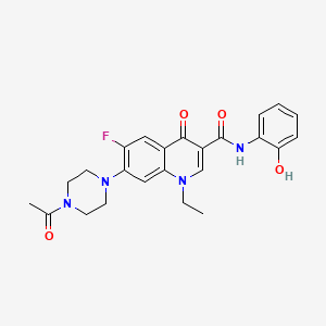 molecular formula C24H25FN4O4 B6068711 7-(4-acetyl-1-piperazinyl)-1-ethyl-6-fluoro-N-(2-hydroxyphenyl)-4-oxo-1,4-dihydro-3-quinolinecarboxamide 